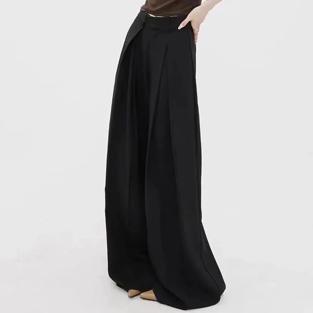 Summer New Men's Solid Color High Waist Wide Leg Straight Pants Harajuku Retro Fashion Trend Casual Simple Loose Men's Bottoms - Image 6