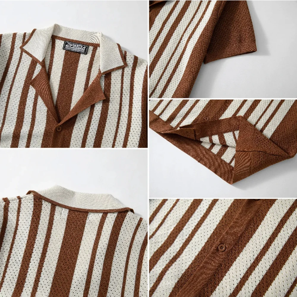 2026 Summer New Men's Striped Short-Sleeve Shirt American Retro Fashion Trendy Street Casual Loose Breathable Men's Tops - Image 6