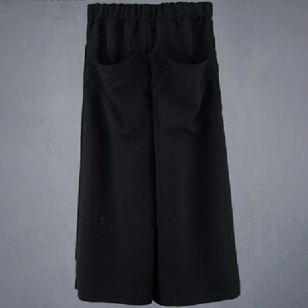 XS-6XL Y2k Belt Dark Style Casual Skirt Pants Genderless Unisex Streetwear Fashion Versatile Samurai Pants Hakama Pants 2025 New - Image 6
