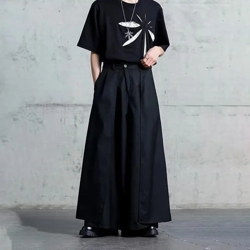 Gothic Y2K Single Layer Thick Japanese Culottes Dark Style Streetwear Draped Personality All Match Casual Pants Unisex 2024 - Image 2