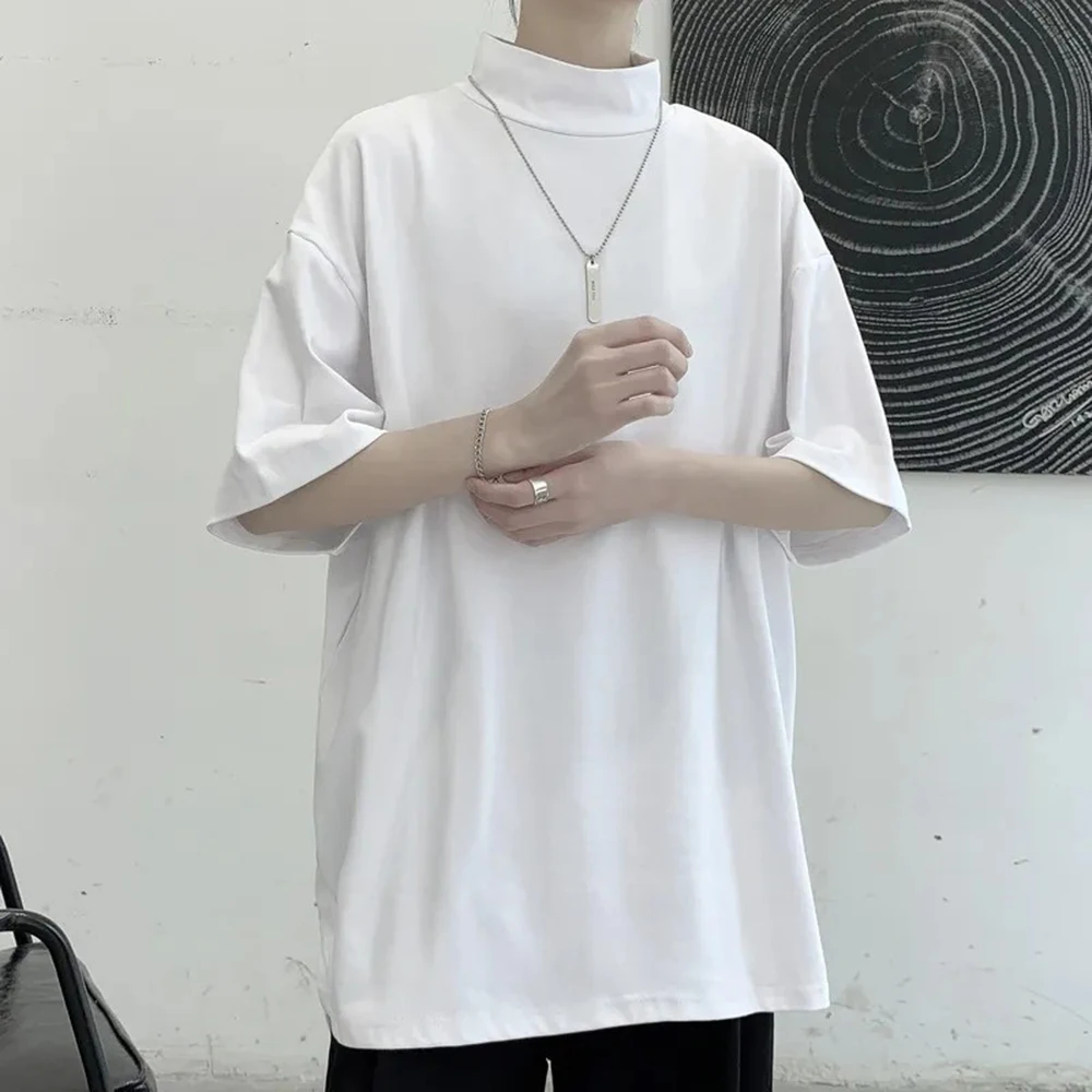XS-5XL Summer New Men's Solid Color Short-Sleeve T-Shirt American Retro Fashion Trendy Casual Simple Loose Breathable Men's Top