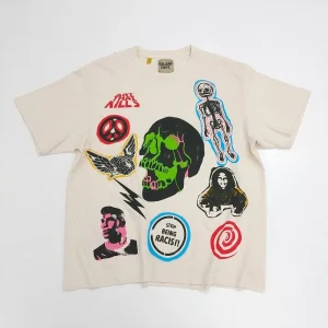 Summer Men's Short-Sleeved Printed T-Shirt Y2k Pattern Harajuku Fashion Casual Retro Trend Street Oversize All-Match Men's Tops