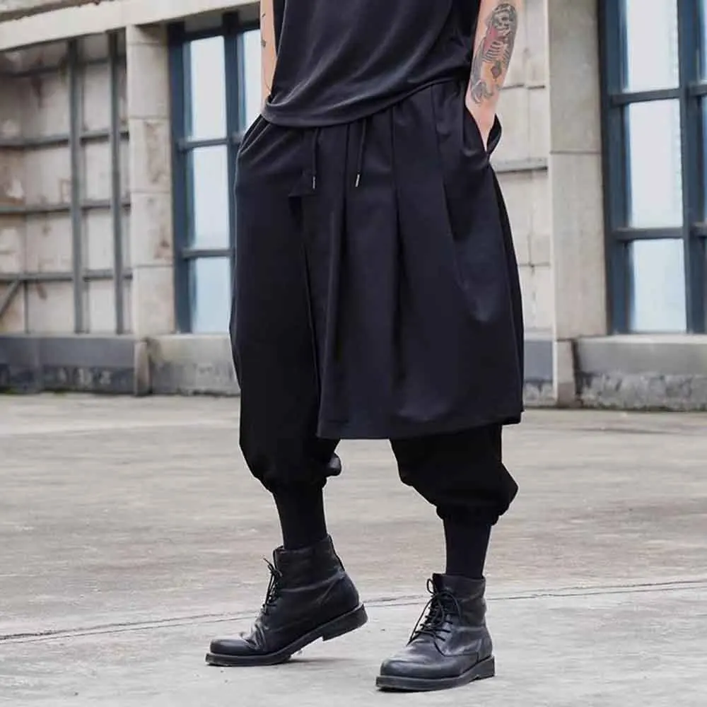 Mens Autumn Harem Pants Irregular Side Hem Double Layer Casual Pants Streetwear Fashion Gothic Dark Pants Men'S Clothing 2025 - Image 5