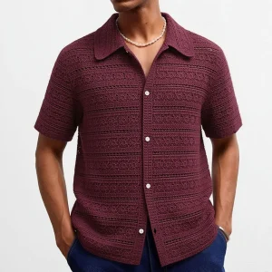 2026 Summer New Men's Solid Color Short-Sleeve Shirt American Retro Fashion Trendy Street Casual Loose Breathable Men's Top