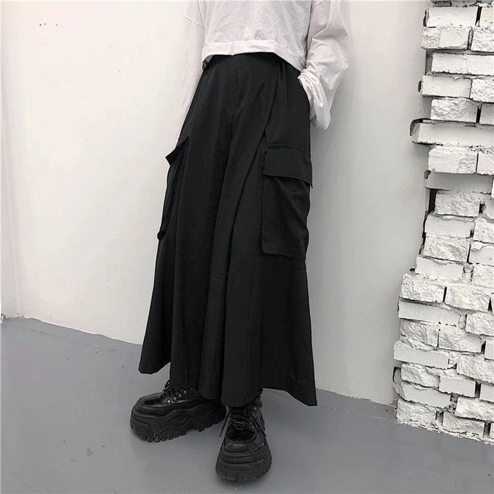 XS-5XL Summer New Men's Large Pockets Wide-Leg Trousers American Retro Fashion Trend High Street Loose Casual Men's Bottoms - Image 2