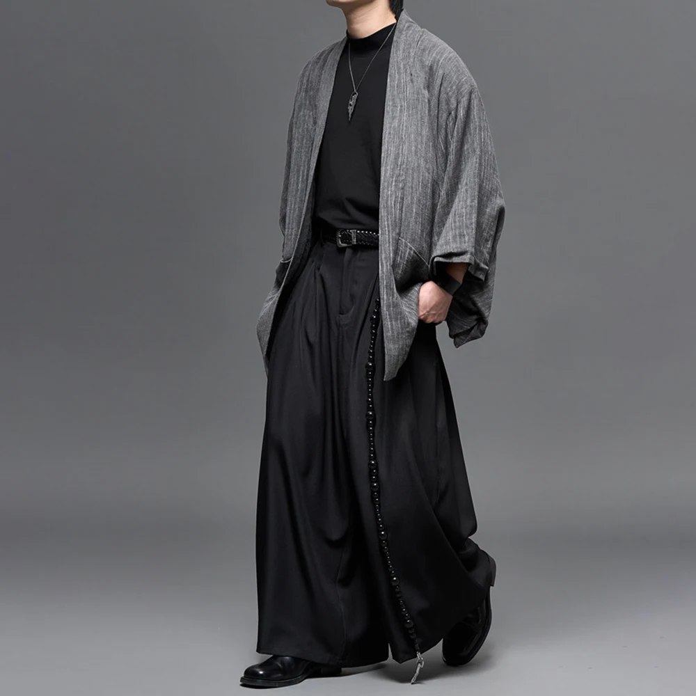 Mens Japanese Plain Dark Casual Skirt Pants Spring Streetwear Fashion Youth Outdoor Niche Wide-Leg Pants Men'S Clothing 2026 - Image 5
