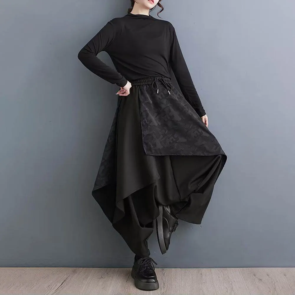 XS-5XL Autumn Skirt Pants Camouflage Layered Irregular Casual Samurai Pant Genderless Fashion Dark Gothic Wide-Leg Hakama Unisex - Image 3