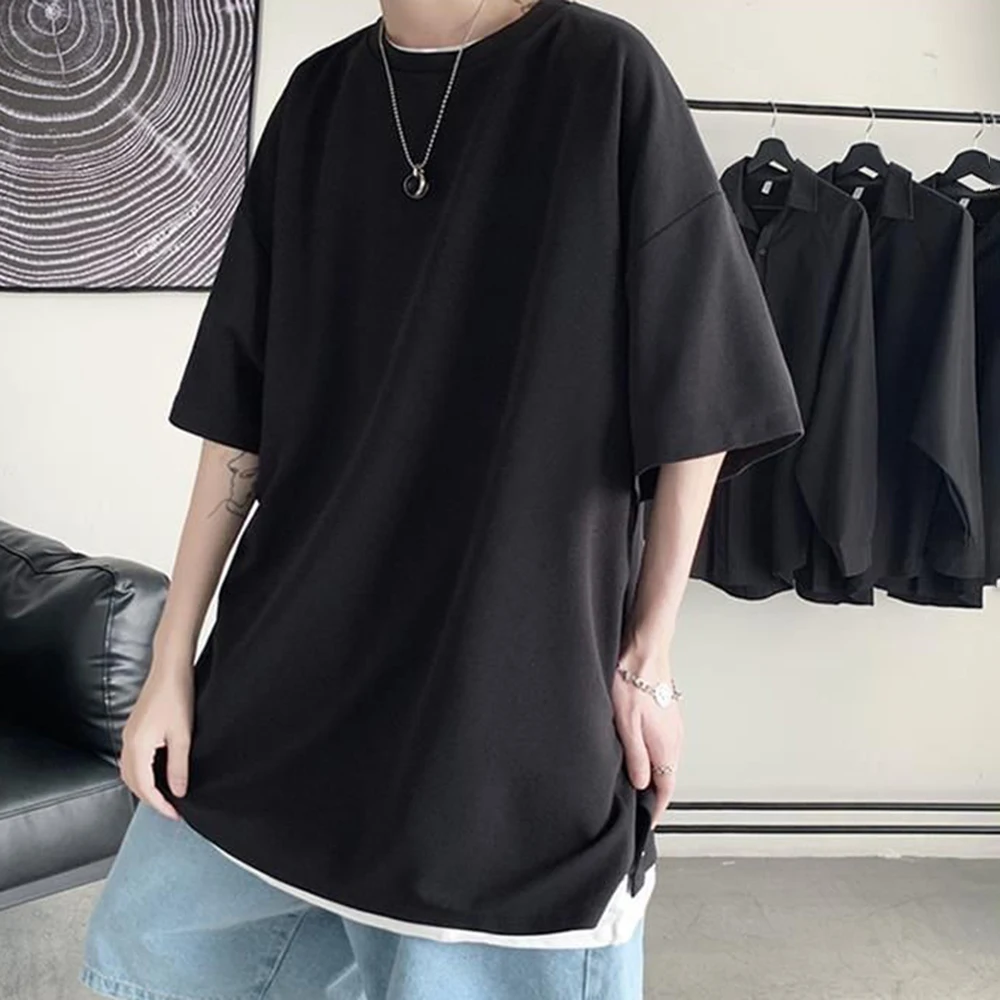 XS-5XL Summer New Solid Color Short-Sleeve T-Shirt American Retro Fashion Trendy High Street Loose Casual Niche Men's Top - Image 2