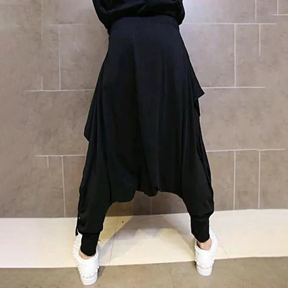 Mens Dark Irregular Side Hem Low Crotch Harem Pants Streetwear Fashion Youth Korean Versatile Casual Pants Men'S Wear 2026 New - Image 3
