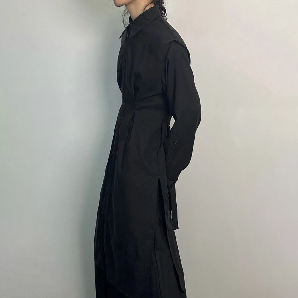 Mens Y2k Dark Gothic Style Long Windbreaker Autumn Fashion Streetwear Personality All-Match Long-Sleeve Tops Men'S Clothing 2024 - Image 2