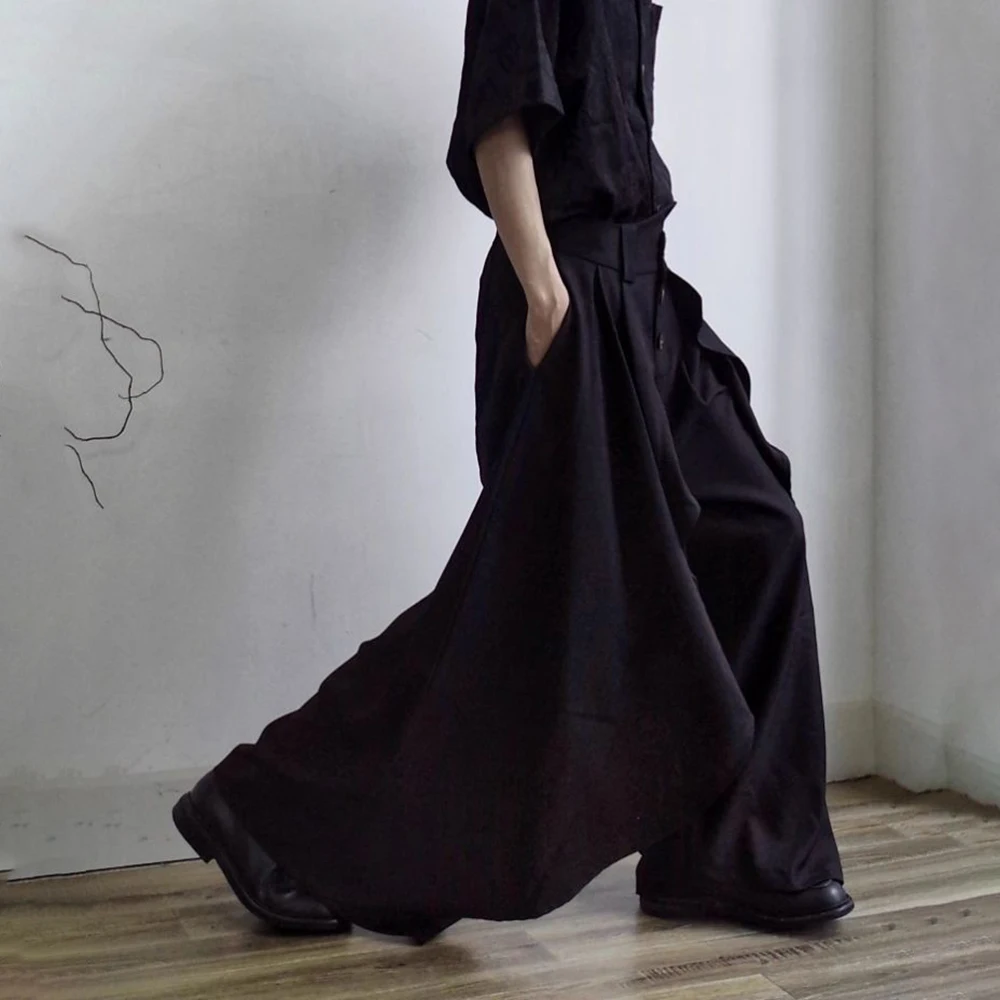 Gothic Harajuku Y2k Skirt Pants Japanese Irregular Stitching Samurai Hakama Genderless Streetwear Campus Valentines Pants Unisex - Image 6