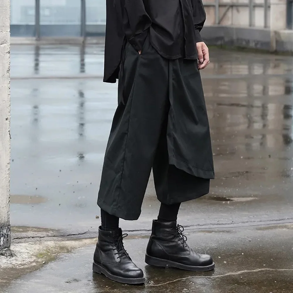 Y2k Japanese Gothic Dark Hakama Trousers Streetwear Personality Niche Samurai Pants Casual Wide-Leg Pant Men'S Clothing 2025 New - Image 4