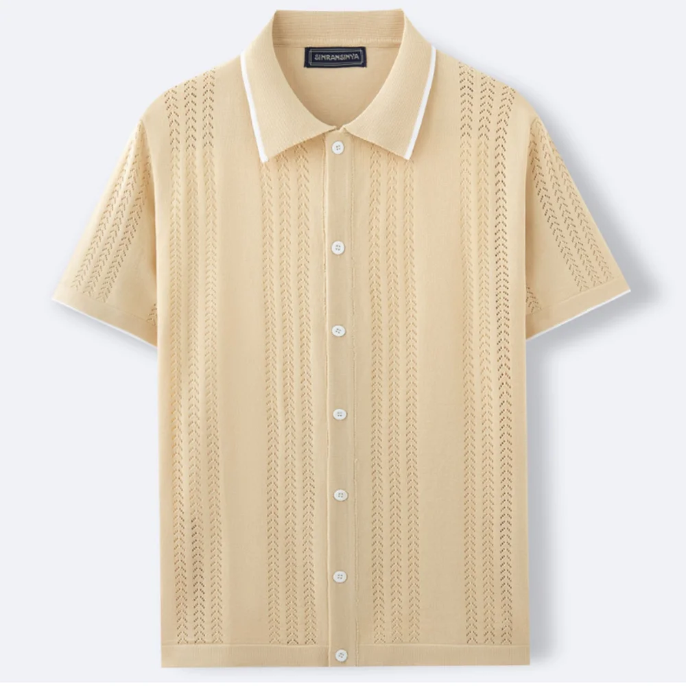 Mens Cool Silk Casual Knit Polo Shirt Summer Fashion Daily Outdoor Soft Comfortable Short-Sleeve T-Shirt Men'S Clothing 2025 New - Image 7