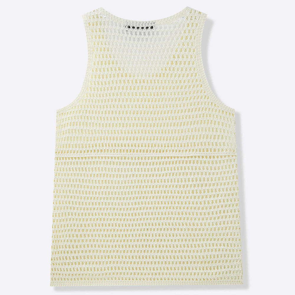 2026 Summer New Men's Solid Color Knitted Sleeveless Vest Retro Fashion Trendy Street Loose Breathable Casual Niche Men's Top - Image 3