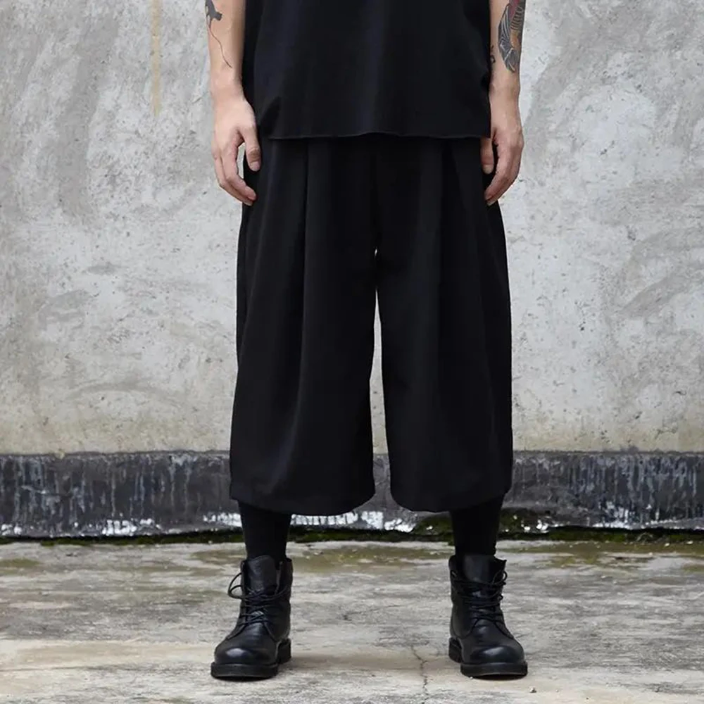 Mens Culottes Dark Gothic Casual Pants Japanese All-Match Streetwear Y2k Personality Hakama Samurai Pants Men'S Clothing 2024 - Image 4