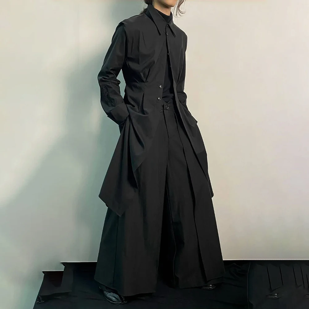 Mens Y2k Dark Gothic Style Long Windbreaker Autumn Fashion Streetwear Personality All-Match Long-Sleeve Tops Men'S Clothing 2024 - Image 4