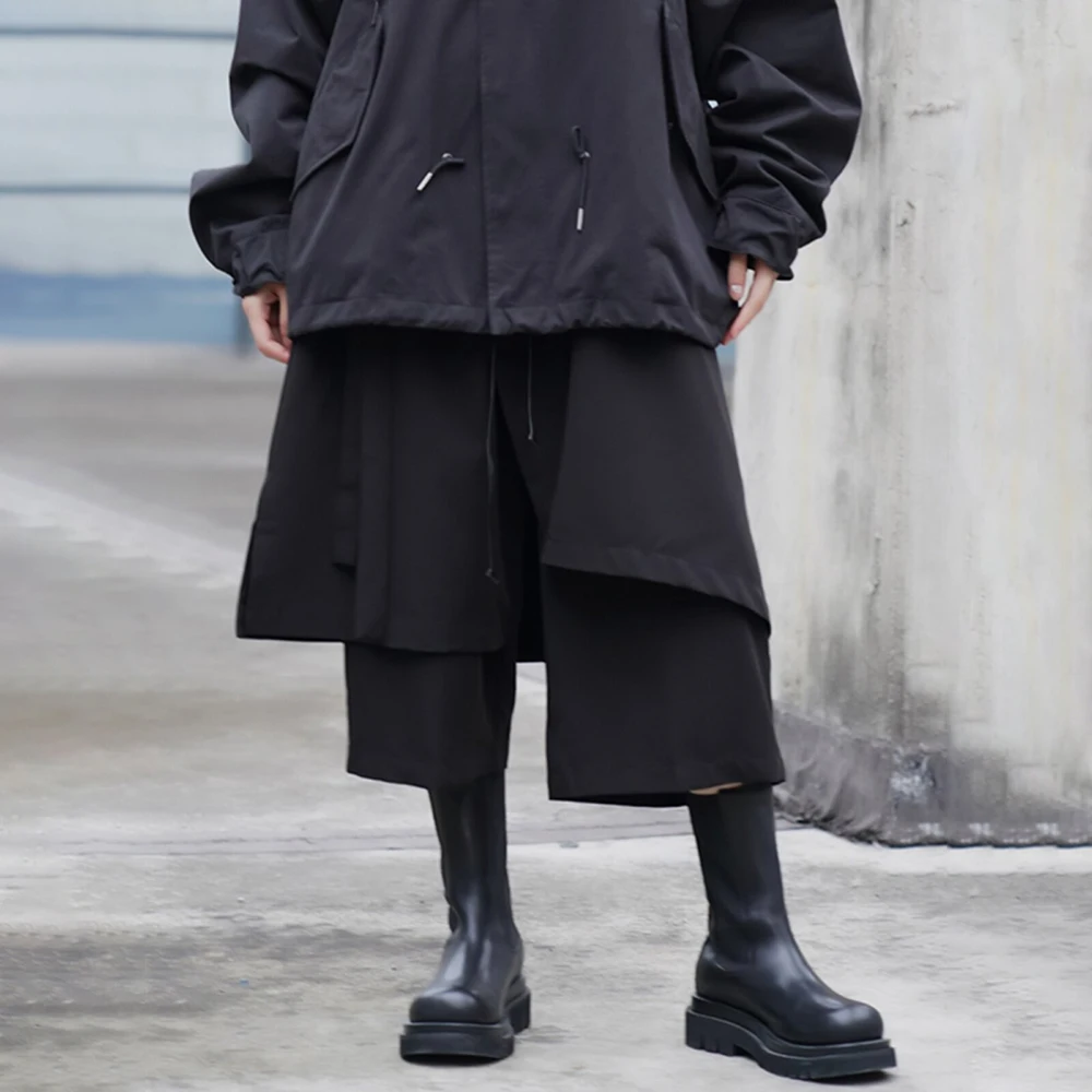 XS-5XL Summer Unisex Patchwork Skirt Pants American Retro Fashion Trend High Street Breathable Casual Gender-Neutral Bottoms - Image 2